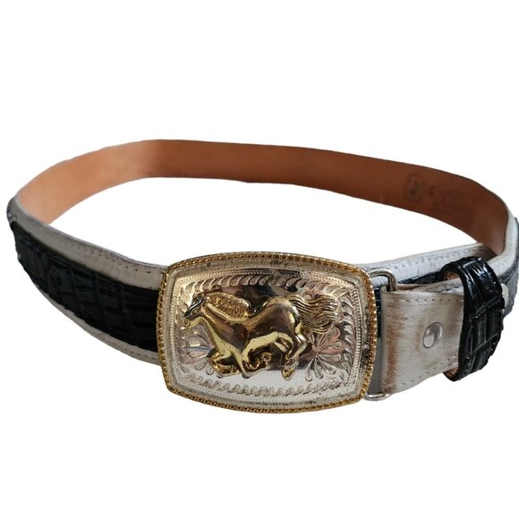 Donaldo Western Wear Other - Great Donaldo Western Wear Blk & White Leather Belt, Size 36
